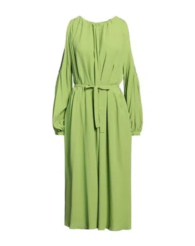 Meimeij Woman Midi Dress Light Green Size 4 Acetate, Silk