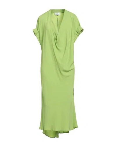 Meimeij Woman Midi Dress Light Green Size 8 Acetate, Silk In Multi