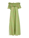 Meimeij Woman Midi Dress Lime Green Size 4 Cotton, Polyester In Green