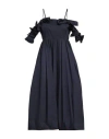 Meimeij Woman Midi Dress Midnight Blue Size 10 Cotton, Polyamide