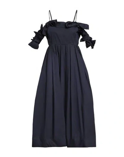 Meimeij Woman Midi Dress Midnight Blue Size 10 Cotton, Polyamide In Blue