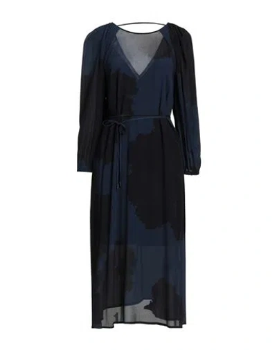 Meimeij Woman Midi Dress Midnight Blue Size 10 Viscose In Black