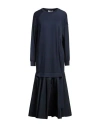 Meimeij Woman Midi Dress Midnight Blue Size 6 Viscose, Polyamide, Elastane, Polyester, Acetate In Blue