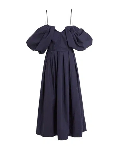 Meimeij Woman Midi Dress Navy Size 6 Cotton