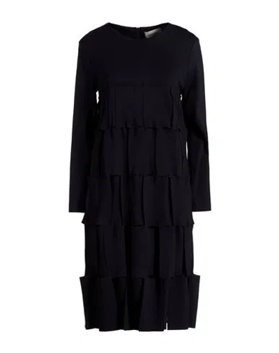 Meimeij Woman Midi Dress Navy Size 6 Viscose, Polyamide, Elastane In Black