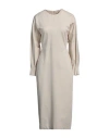 Meimeij Woman Midi Dress Off White Size 2 Viscose, Polyamide, Elastane In Off White