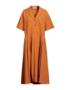 Meimeij Woman Midi Dress Orange Size 4 Cotton