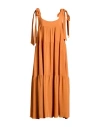 Meimeij Woman Midi Dress Orange Size 6 Acetate, Silk In Orange