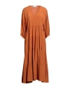 Meimeij Woman Midi Dress Orange Size 4 Acetate, Silk In Orange