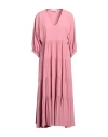 Meimeij Woman Midi Dress Pink Size 4 Acetate, Silk