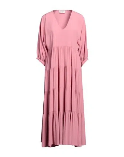 Meimeij Woman Midi Dress Pink Size 4 Acetate, Silk In Pink