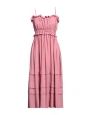 Meimeij Woman Midi Dress Pink Size 2 Acetate, Silk