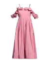 Meimeij Woman Midi Dress Pink Size 8 Cotton, Polyamide