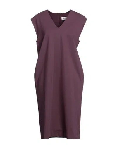 Meimeij Woman Midi Dress Plum Size 0 Viscose, Polyamide, Elastane, Acetate In Purple