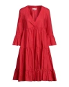 Meimeij Woman Midi Dress Red Size 6 Cotton