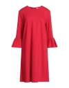 Meimeij Woman Midi Dress Red Size 6 Viscose, Polyamide, Elastane