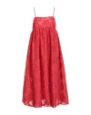 Meimeij Woman Midi Dress Red Size 8 Polyamide, Polyester, Cotton