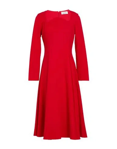 Meimeij Woman Midi Dress Red Size 8 Viscose, Polyamide, Elastane, Acetate
