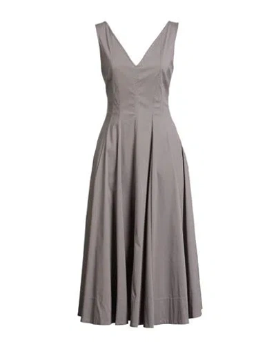 Meimeij Woman Midi Dress Taupe Size 6 Cotton, Polyamide, Elastane