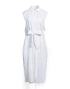 Meimeij Woman Midi Dress White Size 10 Linen In White