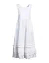 Meimeij Woman Midi Dress White Size 6 Cotton, Polyester