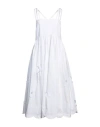 Meimeij Woman Midi Dress White Size 8 Cotton In White