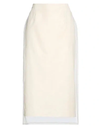 Meimeij Woman Midi Skirt Beige Size 0 Polyester, Viscose, Elastane In Multi