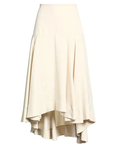 Meimeij Woman Midi Skirt Beige Size 4 Polyester In White