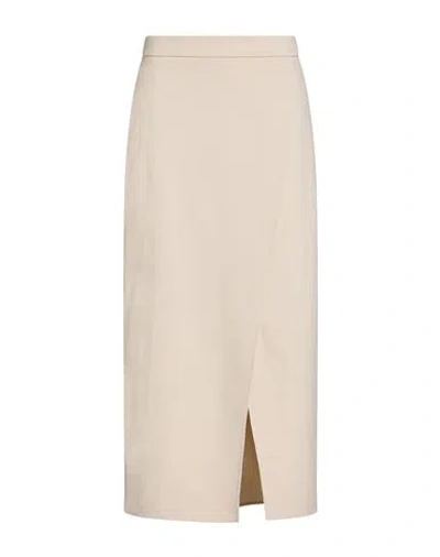 Meimeij Woman Midi Skirt Beige Size 6 Viscose, Polyamide, Elastane In Neutral