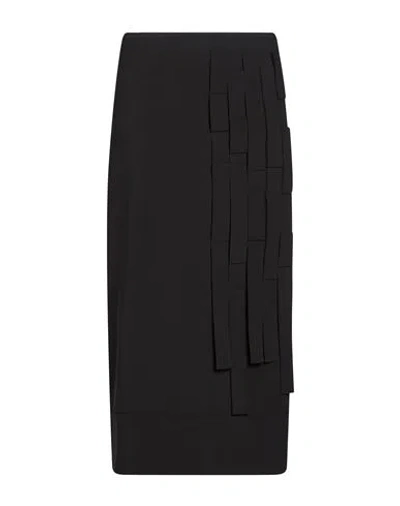 Meimeij Woman Midi Skirt Black Size 10 Polyester, Viscose, Wool, Elastane