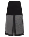 Meimeij Woman Midi Skirt Black Size 2 Viscose, Polyamide, Elastane, Silk