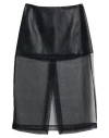 Meimeij Woman Midi Skirt Black Size 4 Polyurethane, Viscose, Silk In Black