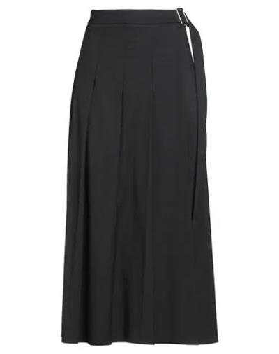 Meimeij Woman Midi Skirt Black Size 8 Polyester, Viscose, Elastane