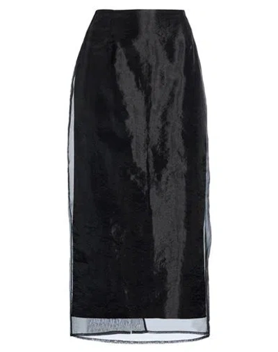 Meimeij Woman Midi Skirt Black Size 8 Polyester, Viscose, Elastane