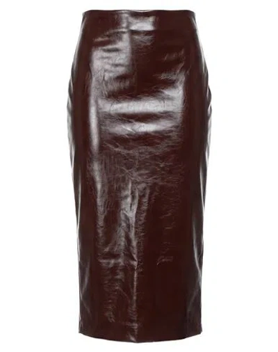 Meimeij Woman Midi Skirt Burgundy Size 6 Polyester In Red