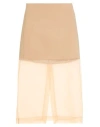 Meimeij Woman Midi Skirt Camel Size 2 Viscose, Polyamide, Elastane, Silk