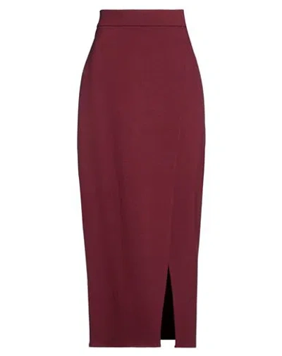 Meimeij Woman Midi Skirt Garnet Size 2 Viscose, Polyamide, Elastane In Burgundy