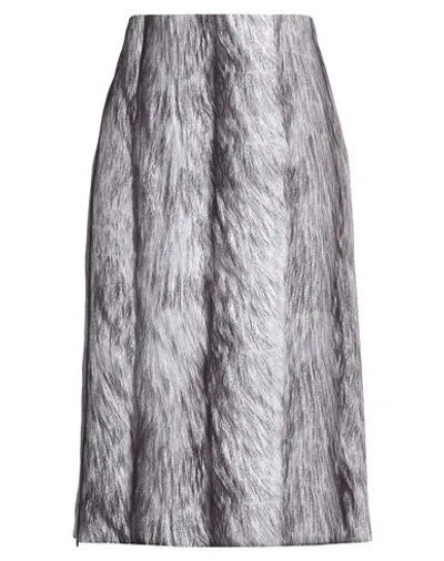 Meimeij Woman Midi Skirt Grey Size 4 Polyester In Brown