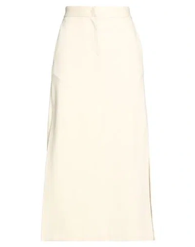 Meimeij Woman Midi Skirt Ivory Size 2 Viscose, Polyamide, Elastane, Polyester In White