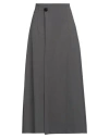 Meimeij Woman Midi Skirt Lead Size 6 Viscose, Polyamide, Elastane In Grey