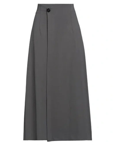 Meimeij Woman Midi Skirt Lead Size 6 Viscose, Polyamide, Elastane In Grey