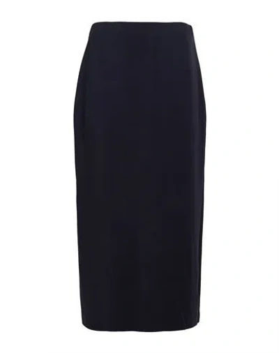 Meimeij Woman Midi Skirt Midnight Blue Size 6 Rayon, Polyester, Elastane In Black