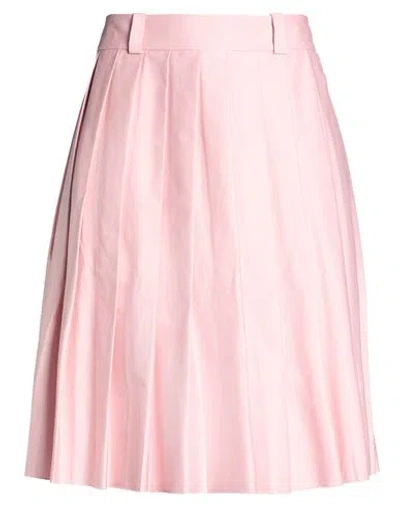 Meimeij Woman Midi Skirt Pink Size 10 Cotton, Elastane