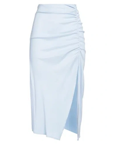 Meimeij Woman Midi Skirt Sky Blue Size 8 Acetate, Viscose, Elastane