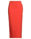Meimeij Woman Midi Skirt Tomato Red Size 8 Viscose, Polyamide, Elastane In Orange