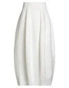 Meimeij Woman Midi Skirt White Size 0 Viscose, Polyamide, Elastane In White