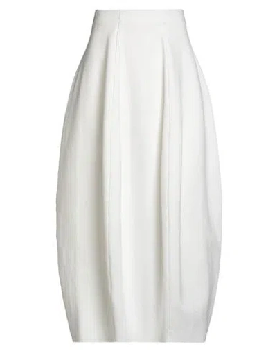 Meimeij Woman Midi Skirt White Size 0 Viscose, Polyamide, Elastane