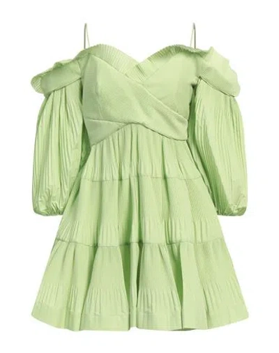Meimeij Woman Mini Dress Lime Green Size 4 Polyester, Cotton, Acetate, Elastane, Polyamide