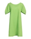 Meimeij Woman Mini Dress Acid Green Size 6 Cotton In Green
