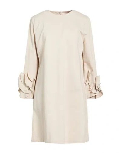 Meimeij Woman Mini Dress Beige Size 6 Viscose, Polyamide, Elastane